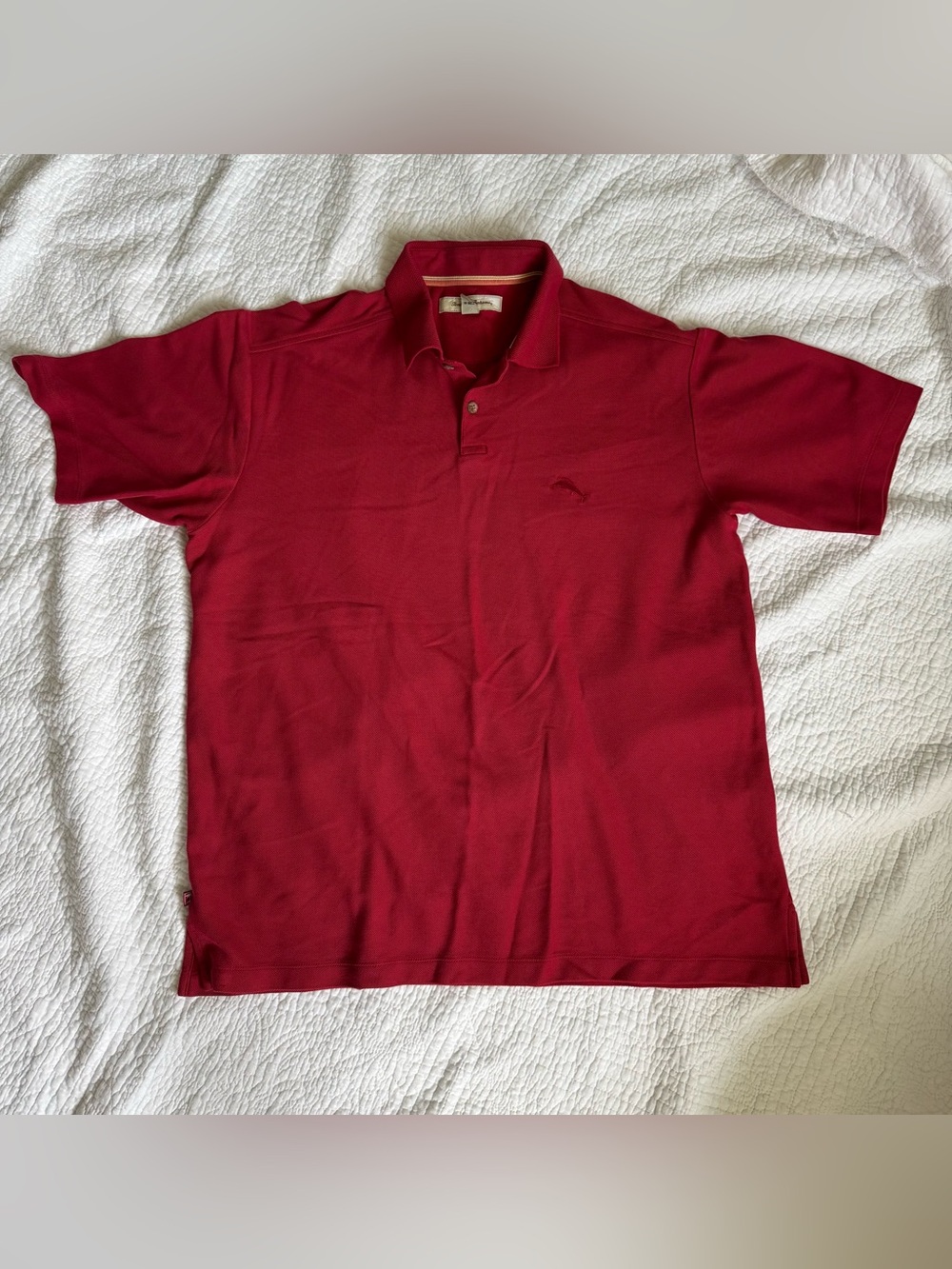 Men's Tommy Bahama Red Polo Shirt - Classic Short Sleeve, Large